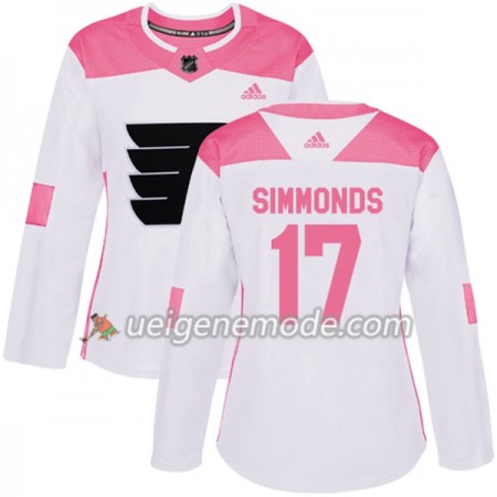 Dame Eishockey Philadelphia Flyers Trikot Wayne Simmonds 17 Adidas 2017-2018 Weiß Pink Fashion Authentic